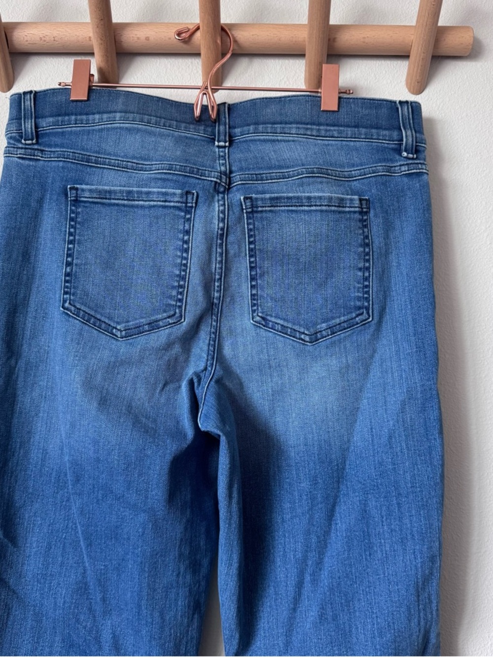 SPANX Wide Leg High-Rise Pull on Jeans in Medium Blue - Picture 6 of 11